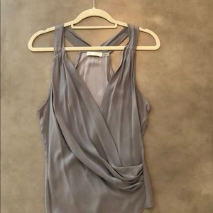 RAMY BROOK BLUE GREY SILK TOP